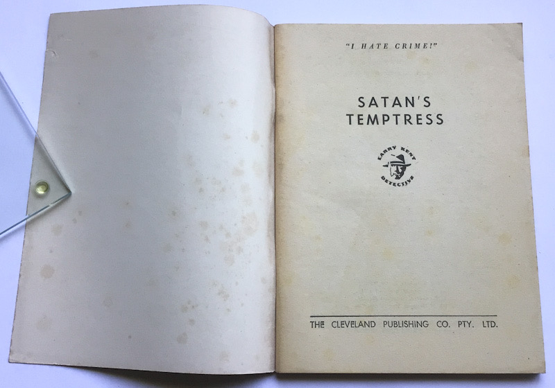 Larry Kent Satan's Temptress Australian Detective paperback book No624